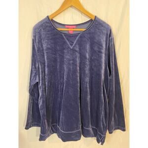 Woman Within 2x blue velvet top